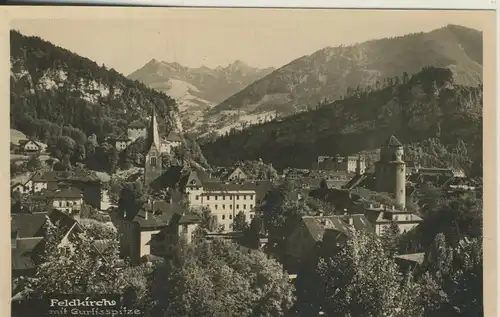 Feldkirch v. 1955 Dorfansicht - mit Gurtisspitze (AK2351)