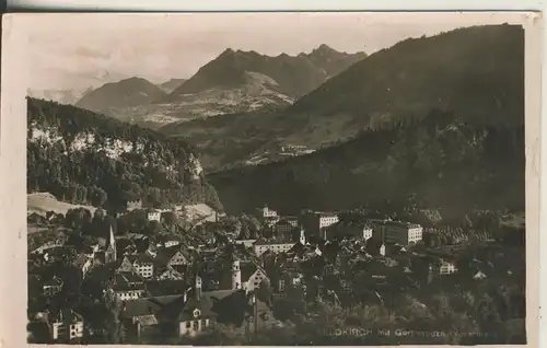 Feldkirch v. 1955 Dorfansicht u. Gurtisspitze (AK2353)