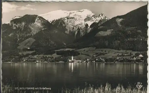 St. Wolfgang v. 1955 Dorfansicht mit Schafberg (AK2396) 