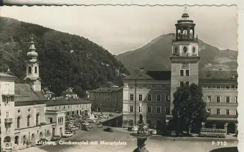 Salzburg v. 1960 Glockenspiel mit Mozartplatz (AK2446)