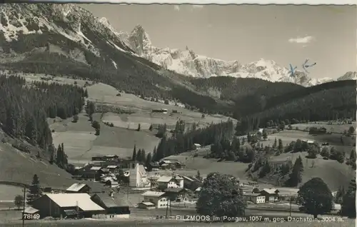 Filzmoos v. 1968 Dorfansicht gegen Dachstein (AK2559) 