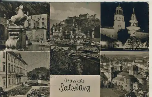 Salzburg v. 1963 5 Stadt-Ansichten (AK2563)