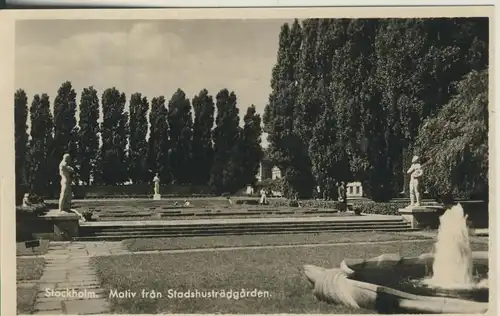 Stockholm v. 1965 Motiv im Stadthausgarden (AK2583)