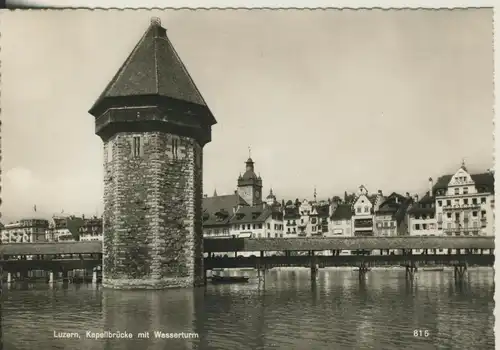 Luzern v. 1968 Kapellbrücke mit Wasserturm (AK2693)