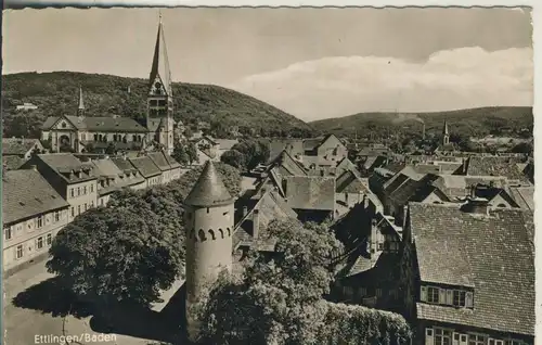 Ettlingen v. 1955 Teil-Stadt-Ansicht (AK2751)