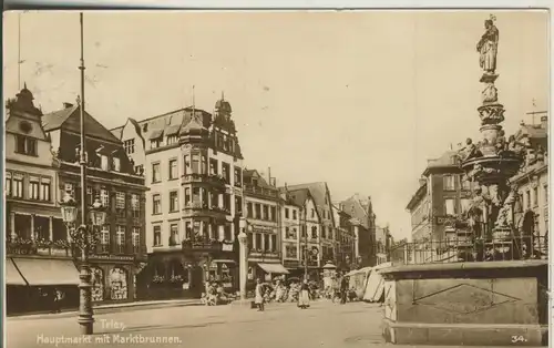 Trier v. 1930 Hauptmarkrt mit Marktbrunnen (AK2798)