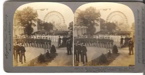 M.W.A. Parade, Temple of Fraterni a. the Ferris Wheel, Louisiana,Purchase Exposition, St.Louis, Mo. U.S.A. - 1900 (S038)