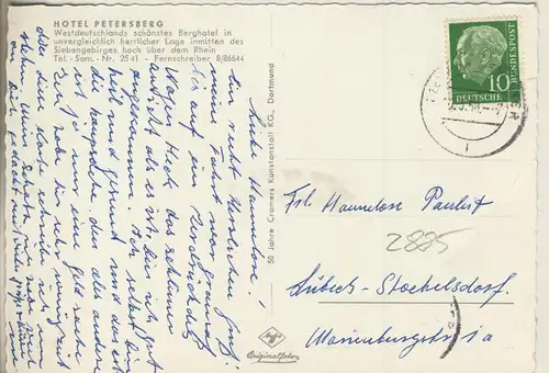 Bonn v. 1958 Hotel Petersberg (AK2885)