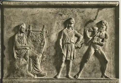 Athen v. 1968 Nat.-Museum -- Relief von der Musenbasis (AK2992)