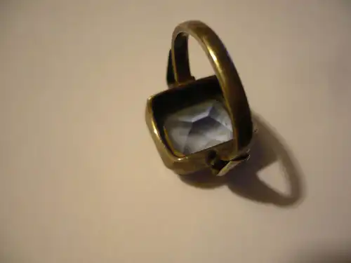 Silber Ring mit großem blauen Stein in Smaragd-Schliff (684) Preis reduziert