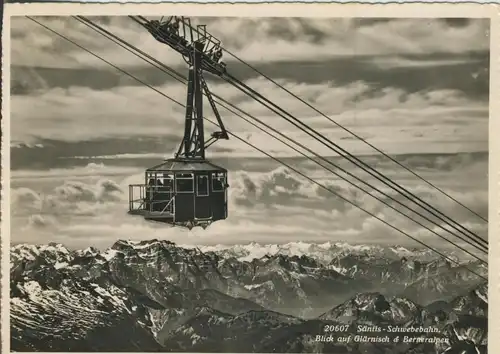 Baffet Schwägalp mit Säntisgipfel und Seilbahn v. 1968 (AK2996)