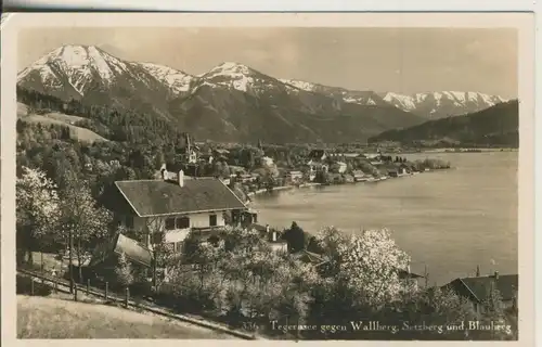 Tegernsee v. 1935 Stadtansicht gegen Wallberg (AK3194) 