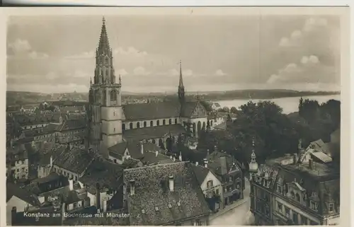 Konstanz v. 1935 Bodensee mit Münster (AK3196)