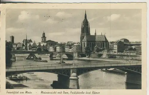 Frankfurt a. Main v. 1953 Mainansicht mit Teil-Stadt und Dom (AK3197)