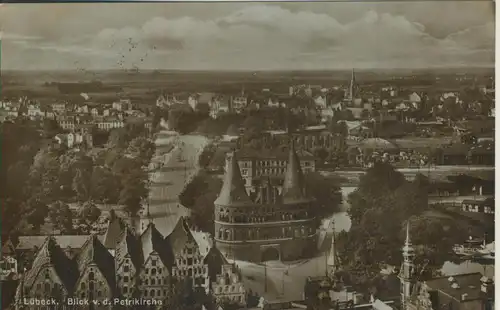 Lübeck v. 1927 Teil-Stadt-Ansicht (AK3199)