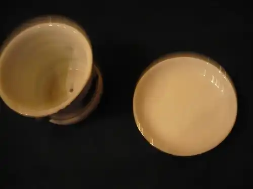 2x org. friesische Übertöpfe mit Teller und 1x passende Vase von Seltmann Weiden (743BW) Preis reduziert