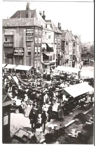 Dordrecht - Weekmarkt op het Schefferplein, omstreeks - 1905 (AK3287) 