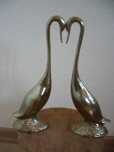 stehendes Schwanen Paar aus Messing (751) Preis reduziert