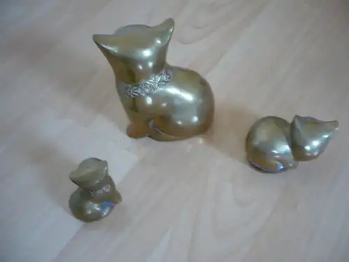 3 Katzen aus Messing (755) Preis reduziert