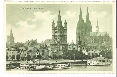 Köln - Stapelhaus mit St. Martin v. 1938 (AK3352)
