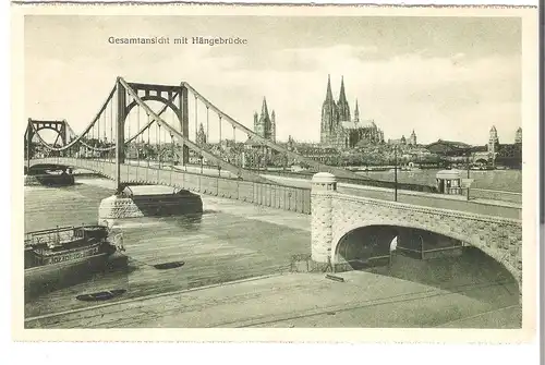 Köln am Rhein - Gesamtansicht mit Hängebrücke v. 1938 (AK3355)