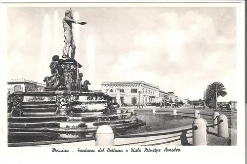 Messina - Fontana del Nettuno e Viale Principe Amedeo v. 1939 (AK3367)