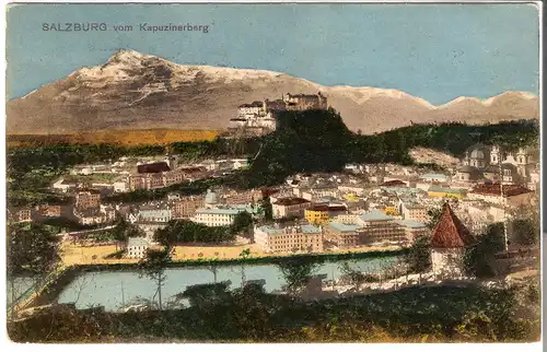 Salzburg - Stadtansicht vom Kapuziner Berg v. 1909 (AK3375)