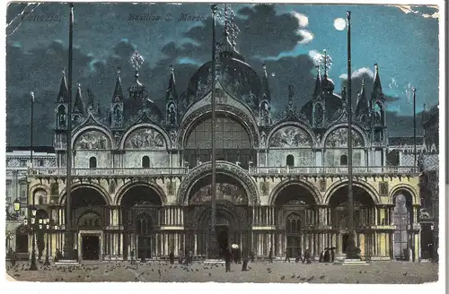 Venezia - Basilias S. Marco - bei Nacht v. 1913 (AK3433)