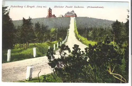 Fichtelberg i. Erzgeb.(1214m) - Höchster Punkt Sachsens (Prinzenstrasse) v. 1930 (AK3495) 