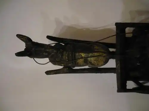 Esel mit Karren und Figur aus Eisen - älter (808) Preis reduziert