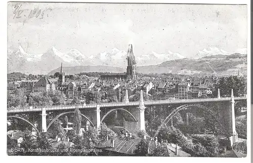 Bern, Kornhausbrücke und Alpenpanorama von 1909 (AK3644)