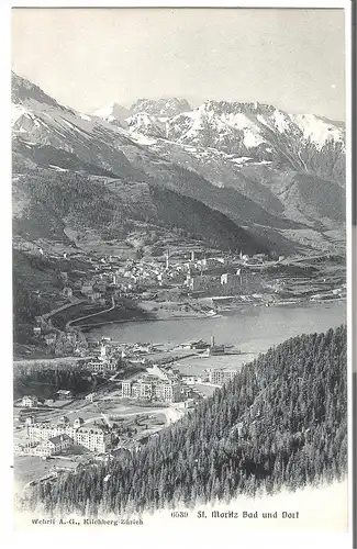 St.Moritz Bad und Dorf von 1908 (AK3645)