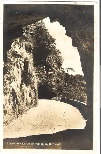 Albtalstarsse, Durchblick vom III. auf II. Tunnel - von 1925 (AK3652)