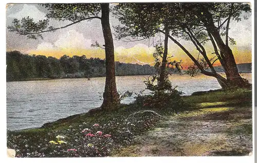 Flussufer in Abendstimmung - von 1921 (AK3659)