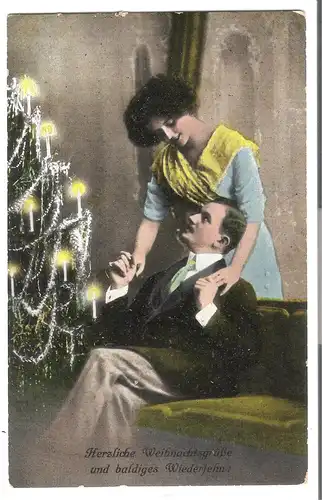 Herzliche Weihnachtsgrüße und baldiges Wiedersehen - von 1924 (AK3713)
