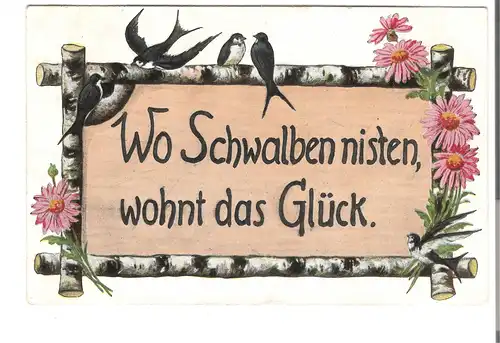 Spruch-Karte mt Schwalben - von 1926 (AK3731)