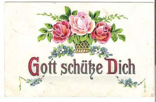 Spruch-Karte mit Blumenvase - von 1926 (AK3734) 