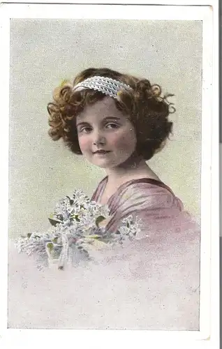 Mädchen mit Blumenstrauß - von 1925 (AK3737) 