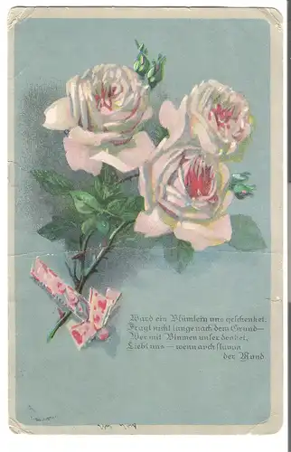 Rosen mit Gedicht - von 1923 (AK3748)