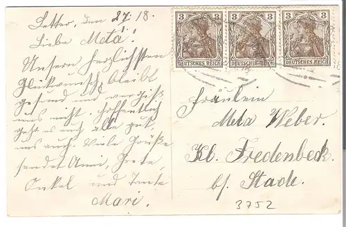 2 Mädchen mit Blumen - von 1918 (AK3749)