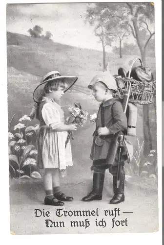 Propaganda-Karte - Kinder-Soltatenabschied - von 1918 (AK3757)