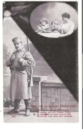 Soldat in Gedanken an seine Familie - von 1917 (AK3767) 