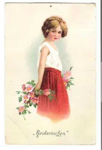 \"Heideröschen\" - Mädchen mit Blumen - von 1923 (AK3784)