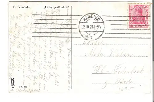 \"Liebesgeständnis - E. Schneider- von 1921 (AK3795)