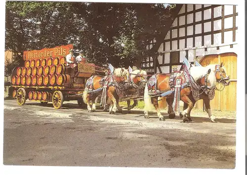 Herford - Bier-Kutsche vor Bauernhaus - von 1970 (AK3799)