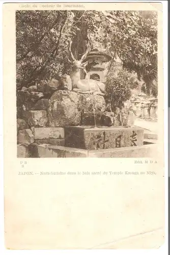 Nara-fontaine dans le bois sacré du Temple Kasuga no Miya von 1907 (AK4046)