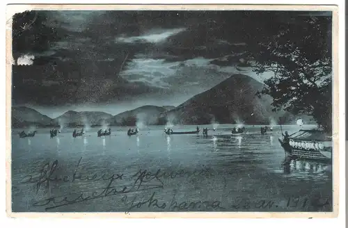 Nacht-Fischer an der Küste von Yokohama - Japan - von 1912 (AK4063)