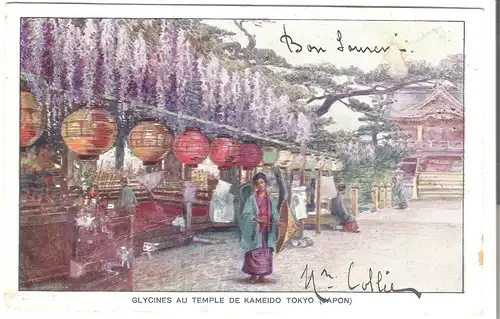 Glycines au Temple de Kameido - Tokyo - Japan - von 1903 (AK4068)
