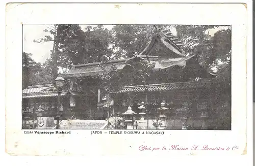 Temple d\'Osuwa a Nagasaki - Japan - von 1912 (AK4077)