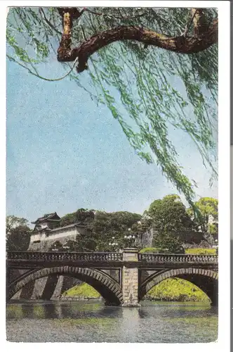 Tokyo Imperial Palace of Japan moat and bridge. - Japan - von 1948 (AK4091)